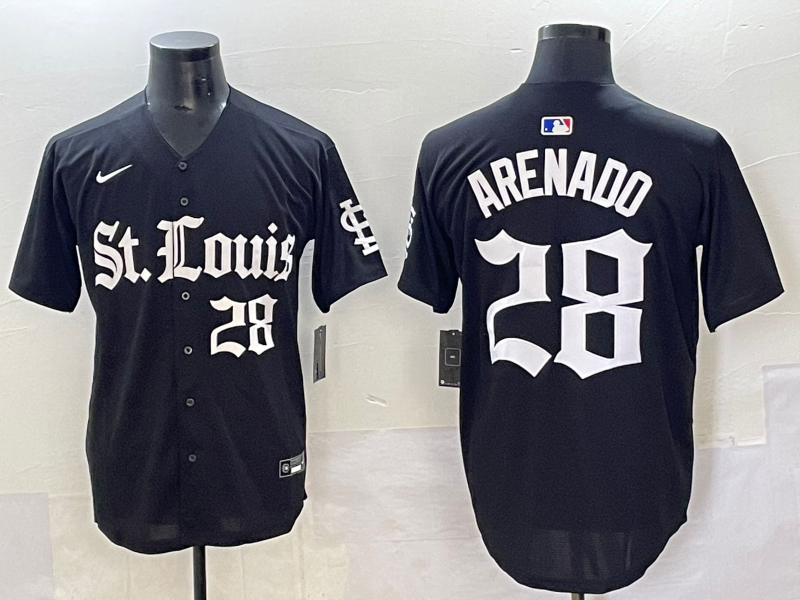 Men's St. Louis Cardinals Nolan Arenado #28 Black Jersey